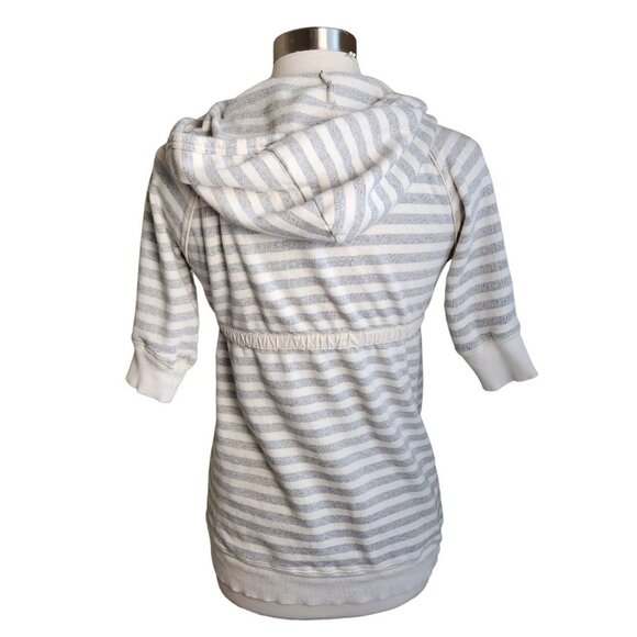 Intimately Free People Jacket‎ Gray Stripe Hooded Tie Waist Lounge Ivory small - Picture 5 of 14